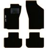 QUEMAR Tappetini Auto compatibili con Alfa Romeo 147 dal 2000 / Kit Tappeti in Moquette e Gomma su Misura (Set 2 Anteriori + 2 Posteriori) / Ricami e Colori Personalizzati (Bordo Beige, 1 Ricamo)