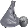 Viviance Pomello Cambio Automatico 5 Marce Auto Compatibile con Fiat 500 500C Panda 2003-2012 Grigio (con Copertura Gear Gaiter)