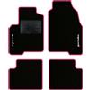QUEMAR Tappetini Auto per Panda Pandina III, Bordo Rosa, 2 Ricami | dal 2012 / anche Hybrid / Kit Tappeti Moquette e Gomma su Misura / Set 2 Anteriori + 2 Post. / Ricami e Colori Personalizzati