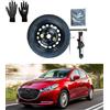 D'ANGELO 1988 Kit Ruotino di Scorta 16 compatibile con Mazda 2 (2007-2021) con Cric, Chiave, Guanti e Sacca 125/80R16