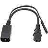 Ejoyous Cavo IEC320 C14 A C13 C7, Cavo di Collegamento 10 A 250 V 32 Cm Splitter A Y Impermeabile Ignifugo con Rivestimento in PVC per Scanner di Codici A Barre Proiettori Altoparlanti