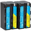 CQJFCYBRA Batteria Da 5200mAh NP-F770 NP-F750 NP F770 Np F750 750 + Caricabatterie USB LED, Compatibile For Sony, For NP-F550 NP-F770 NP-F750 F960 F970(2 Pcs Battery)