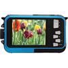 Denash Schermata Doppia da 48 MP da 48 MP con Fotocamera Digitale Subacquea Impermeabile, Batteria Incorporata da 10 Piedi, con 10 Piedi Impermeabili, per Tiro Subacqueo (BLUE)