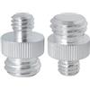 LUORNG 2PCS Orizzontale Livellamento Treppiede Adattatore Vite 3/8 Maschio a 5/8 Maschio Argento per Camera Cage Installazione