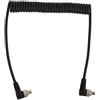 SENECESLI Cavo di Sincronizzazione PC Flash Maschio a Maschio, Cavo di Sincronizzazione Flash da 100 Cm con Bloccaggio a Vite, Cavo a Spirale Esteso per 580EXII 7D 5DII D300S D300 D200