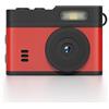 GOWENIC Fotocamera Chiave, Fotocamera Compatta da 12 MP da 1080p con Schermo da 0,96 Pollici e Luce di Riempimento a LED, per Viaggiare per il Ciclismo Vlog All'aperto (nero rosso)
