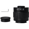 Lastdaytime 38 mm C Mount adattatore obiettivo per microscopio fotocamera compatibile con per microscopi serie stereo che supportano dimensioni del sensore da 2/3 a 1 pollici per espansione del campo visivo (1X)