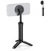 Sxhlseller Treppiede Magnetico per Telefono con Supporto a Clip, Tenuta Forte da 2 Kg e Supporto con Rotazione a 360°, Pieghevole per Viaggio su Seggiolino Auto da Scrivania,