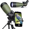 Gosky Cannocchiale HD 20-60 x 80 mm per tiro al bersaglio caccia bird watching paesaggio fauna selvatica con treppiede e adattatore per smartphone - 100% impermeabile antiurto IP67