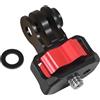 NovelGoal Adattatore da tre schede a 1/4 in metallo adattatore per fotocamera sportiva accessorio per fotocamere sportive con due schede o fori per viti da 1/4 compatibile con GoPro 10 9 8 MAX (rosso)