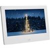 ADITAM Cornici Digitali, 7 Pollici 16:9 800 * 480 Wide Screen LED Album Elettronico Cornice Video HD Supoorock/Calendario/MP3/AV/MPG/MP4 con Telecomando(Bianco) Double the comfort