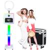 LyyyCaaa Cabina fotografica a specchio con touch screen da 15,6, macchina per selfie, luce RGB, con custodia da viaggio, per feste, matrimoni, compleanni (White,Photo Booth Machine)