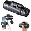 TengFeiCT Telescopio monoculare ad alta potenza 120X100 Compatto portatile impermeabile antiappannamento antiurto con ripresa da smartphone Treppiede da tavolo e supporto per obiettivo smartphone Tour