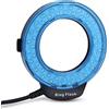 Sunature Jarchii Luce Flash ad Anello, 40,5 mm, 52 mm, 55 mm, 58 mm, 62 mm, 67 mm, 72 mm, 77 mm Flash LED ad Anello Portatile Luce di riempimento a Batteria con filtri Colorati Fotografia dell'adattatore