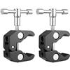 Gaoominy 2 Pacchi Super Clamp Morsetto Granchio Fotografia con 1/4 e 3/8 Pollice Filetto Rod Morsetto Pinze Clip per Fotocamere Rig DSLR, 15mm Rods, Luci, Ombrelli, Ganci, Mensole, Lastre di Vetro