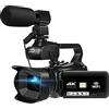 BAFEIYA Registratore per videocamera Vlogging con videocamera Videocamera digitale da 64 MP for la fotografia Full 4K 60FPS Videocamera Vlog Live Stream Webcam Messa a fuoco automatica Videoregistratore(128G