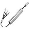 YIWOYI Cavo di ricarica rapida 3 in 1, cavo di ricarica multi USB in silicone liquido con porta di tipo C, micro e iOS, cavo di alimentazione ad alta velocità 3A (grigio)