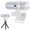 MOERTEK Webcam 2K per PC, Webcam con microfono che riduce il rumore, correzione automatica della luce, grandangolo a 90°, copertura privacy integrata, supporta zoom, squadre, riunioni, Skype, perfetta