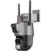 BWUHDKS Telecamera di sicurezza, telecamera 4K PTZ 360 ° con doppia lente, monitoraggio automatico, protezione di sicurezza, telecamere di sorveglianza CCTV wireless for interni ed esterni, for la sicurezza d