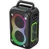Vroomoto Altoparlante Wireless RGB Portatile Ad Alta Potenza da 60 W con Tracolla, Batteria da 8000 MAh, Suono Coinvolgente, per Casa/feste/all'aperto (Nera)