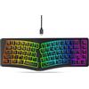 Chiyyak Tastiera da Gioco Retroilluminata RGB, Design Ergonomico a Forma di V Tastiera Cablata Compatta a 69 Tasti per PC Portatile con Cavo di Tipo C Staccabile