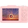 Besshepplo Videocamera digitale 4 K 48 MP, schermo da 2,8 pollici, zoom 16x, autofocus con luce LED, sensore CMOS, batteria ricaricabile, funzione webcam per studenti, principianti e viaggi (rosa)