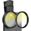 PATIKIL Obiettivo per fotocamera del telefono da 52 mm, lente polarizzata circolare con filtro colorato graduato a clip, per la maggior parte degli smartphone e delle fotocamere DSLR, giallo