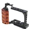 XDSXHYXJZ Compatibile con Sony ZV-E10 - Gabbia for fotocamera con manico in legno e slitta a contatto freddo, staffa stabilizzatrice for luce LED, microfono e treppiede