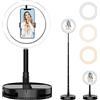 MORRENT Livelit Selfie Tavolo da 10 pollici con treppiede pieghevole e regolabile fino a 165 cm, luce ad anello per YouTube video, Live Streaming, video di trucco compatibile con iPhone e Android