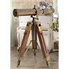 SHAROOANTIPAZ Telescopio decorativo vintage nautico in ottone massiccio con treppiede in legno regali antichi