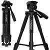 Andoer Treppiedi Fotocamera 146cm Treppiede Leggero da Viaggio in Lega di Allunimio con Testa a Sfera 360°, Reflex per Camera Digitale e Videocamera Canon Nikon con Borsa da Trasporto Carico 3kg