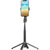 Xinhuju Selfie Stick Treppiede - Camera Telefono con Remoto Wireless, Trasmissione mobile Ricaricabile a 360 Gradi Controllo Rotativo Supporto Portatile Regolabile per Vlogging, Luce di Riempimento Stabile