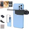 Generisch Mirror Effect Lens - Capture Stunning Reflections Instantly, Smartphone Camera Mirror Reflection Clip Kit, Adjustable HD Glass Photo Flip Mirror for Phones (Black)