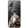 MUTOUREN Cover per Samsung Galaxy A41 Custodia in Silicone TPU Trasparenti Ultra Sottile Antigraffio Antiurto Protettivo Case con Pellicola Proteggi Schermo, Lupo 01