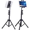Operitacx Supporto per Smartphone e Laptop in Abs e Ferro Nero, Cavalletto Pratico Resistente Supporto e Antiurto per Casa e Visione di Video