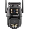 DRAUXI Telecamera PTZ 4K 8MP HD IP doppia lente a doppio schermo esterna 4MP Monitoraggio automatico Protezione di sicurezza Sorveglianza CCTV Rilevamento del movimento(4MP Add 32G Card)