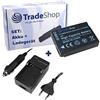 Trade-Shop OFFERTA im Set: fotocamera ad alte prestazioni Li-Ion batteria + Batteria Caricabatteria da auto con adattatore per auto sostituisce DMW-BCG10 DMW-BCG10E DC7E BP DCU DMW-BCG 10 DMW-BCG-10E DC 7E