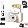 Generic Gen.2 Mini Retro Keychain Camera, Divertimento Tascabile Con Stile Vintage Con Flash Flip A 90° E Modalità 6 Filtri, Schermo Hd 1080p, Facile Da Catturare Il Momento Meraviglioso (White)