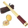 KAHCOP Telescopio retrò pirata monoculare 25 x 30 con bussola Zoomable Vintage Capitano Jack Spyglass BAK-4 lente binocolo bambini pieghevole portatile Pocket Monoculare per campeggio all'aperto