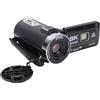 Fockety Videocamera 8K, Videocamera per con Zoom Digitale 64MP 18X con Touch Screen da 3 Pollici, Luce LED, Trasmissione Wireless WiFi, Registratore per Fotocamera Digitale per Viaggi