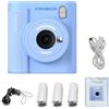 Vroomoto Fotocamera a Stampa Istantanea per Bambini Stampante Termica Senza Inchiostro per Fotocamera Digitale Ad Alta Trasparenza con Carta da Stampa e Scheda da 32 GB Ragazze e (Blu)