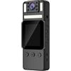 QZCX Bodycam, Mini fotocamera con schermo HD IPS 180 Len ruotabile e clip posteriore Full HD Fotocamera indossata dal corpo della polizia Videocamera portatile tascabile Bodycam