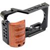 Generico Compatibile con Sony ZV-E10, gabbia for fotocamera con manico in legno, slitta a contatto freddo e staffa stabilizzatrice for video/LED/microfono/treppiede(A)