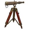 SHAROOANTIPAZ Telescopio nautico in ottone antico con supporto in legno, decorazione per la casa, regalo rustico