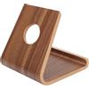 SIXRUN Staffa di Supporto per Telefono Cellulare per Tablet PC su Entrambi i Lati in Legno Marrone Noce per , Supporto per Display da Tavolo con Bordo Arrotondato per la Decorazione Dell'Ufficio,