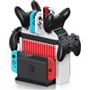 Nargos Switch Games Organizer Holder con Nintendo Switch e OLED Joy-Cons Controller Dock di ricarica - Storage per custodie da gioco/schede/dock TV/controller - Switch Accessori Kit