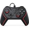 RivalPlay Controller cablato per PC con 2 pulsanti di mappatura vibrazione regolabile e 3 velocità turbo compatibile per Win (11/10/8/7) Plug-and-Play nero