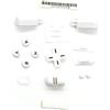 Perfect Part LR Sinistra Destra ABXY Direzione Completo Pulsante Set Per Nintendo DS Lite DSL NDSL ABXY Pulsanti Sostituzione - Bianco
