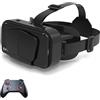 MZECH Cuffie Occhiali 3D VR, Visore Realtà Virtuale 3D, VR Visore Cuffie con Lenti HD Anti Luce Blu, per iPhone/Android Smartphones da 4,7 a 7,2 pollici, Regali di Natale per bambini e adulti(C)