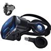 BHJAYIGS Occhiali VR, Visore Realtà Virtuale 3D, VR Visore Cuffie, Glasses 3D con Lenti HD Anti Luce Blu, Compatibili con Smartphone iPhone Android da 4,7-7,2 Pollici, Regalo di Natale, Regalo(A)
